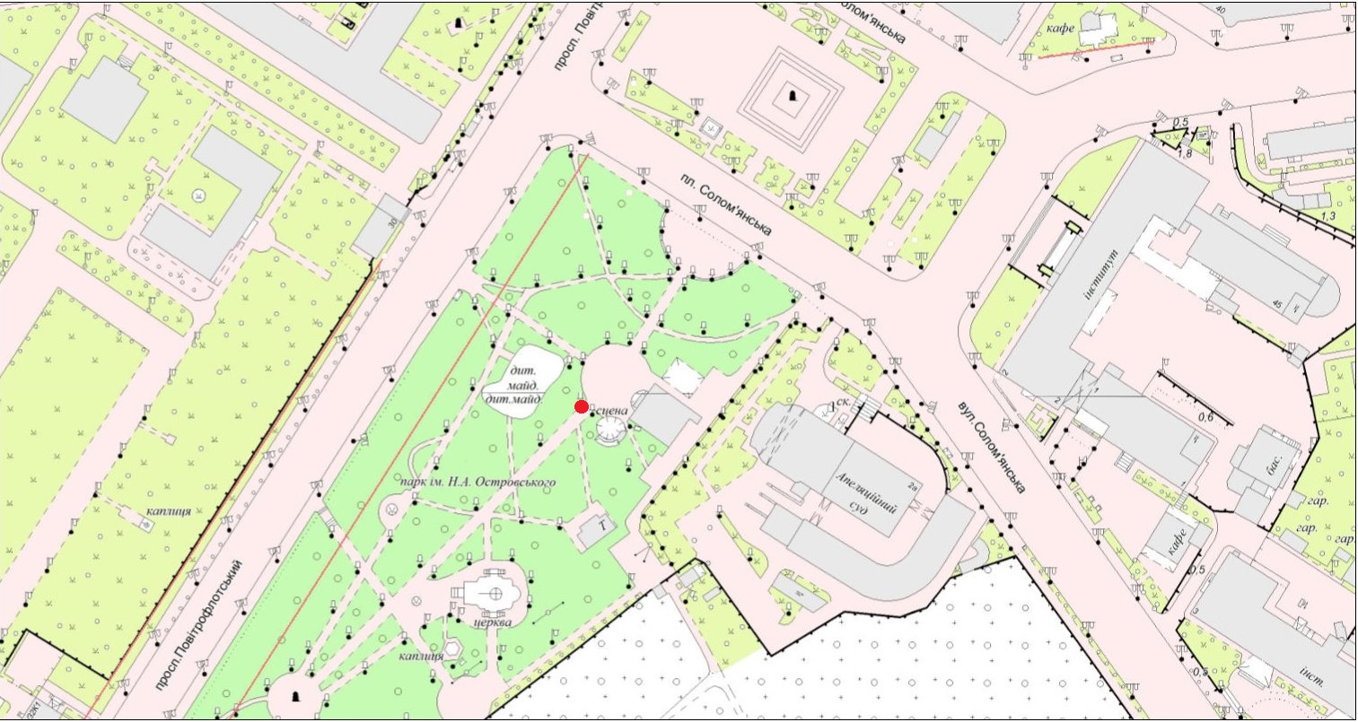 Розміщення атракціонів, площа Солом'янська, 1 (парк ім. Миколи Зерова) зображення
